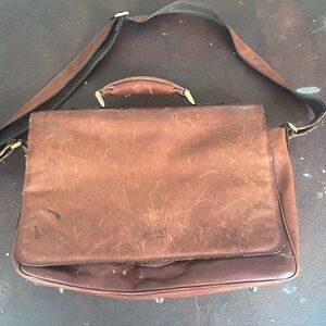 A.D FIRENZE LEATHER MESSENGER Briefcase Bag